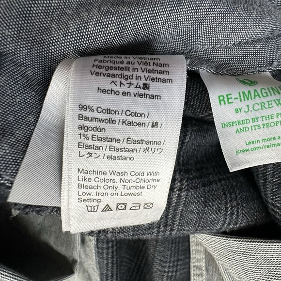 J. CREW Men's 484 Slim Fit Brushed Twill Plaid Pants Size 34 X 28 Dark Gray - Picture 9 of 12